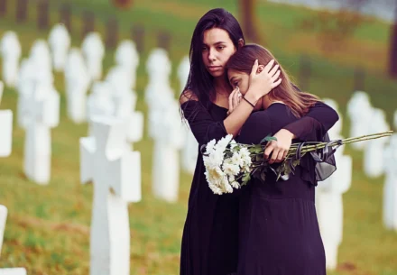 Grieving Family from a funeral.