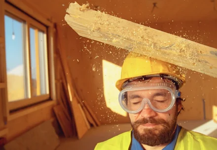 Falling debris to a construction worker.