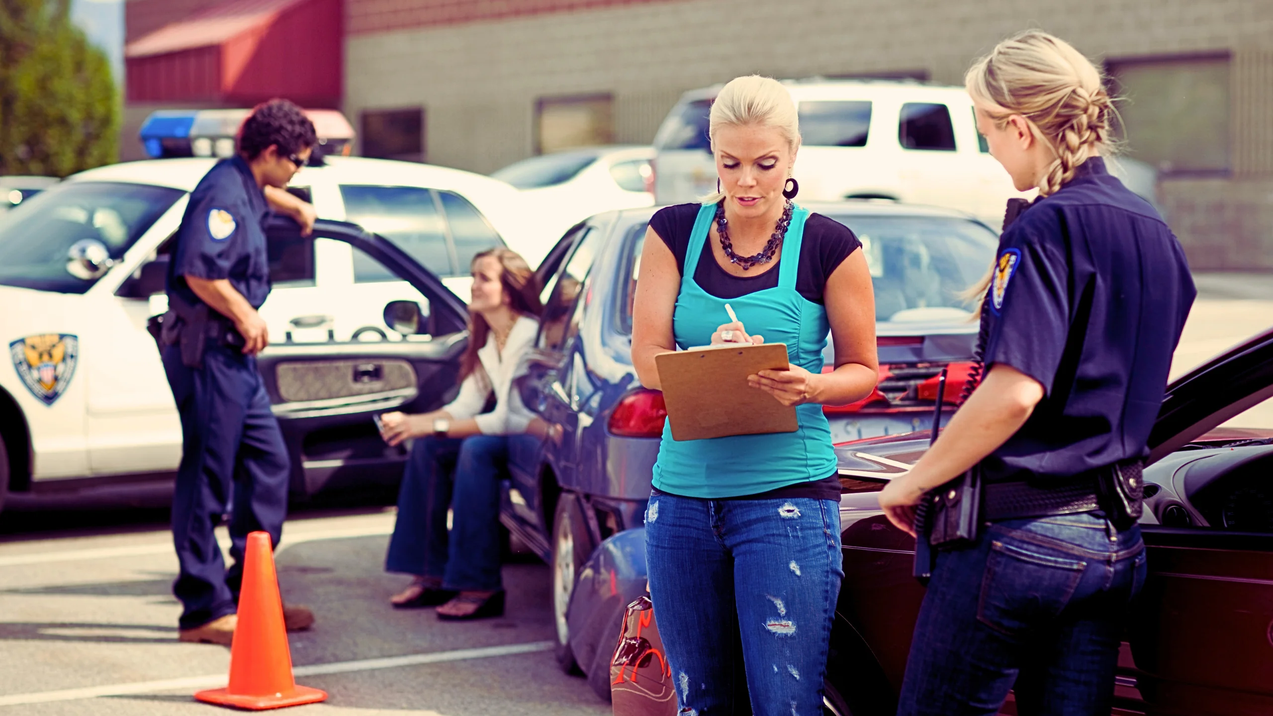 Trial Talk Insights: Ride Share Accidents 1 Police officer doing a report after an accident.