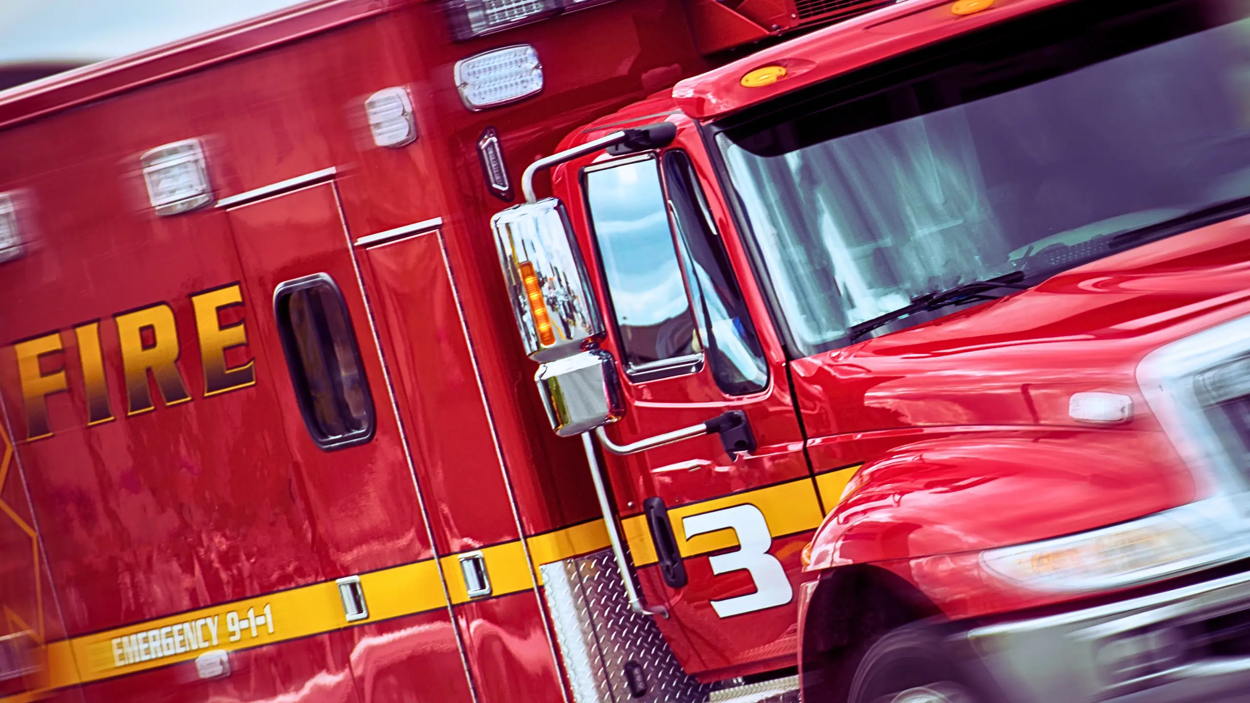 Car Accidents In New York With Emergency Vehicles And Vehicles Doing Work On The Road 1 Red fire truck.