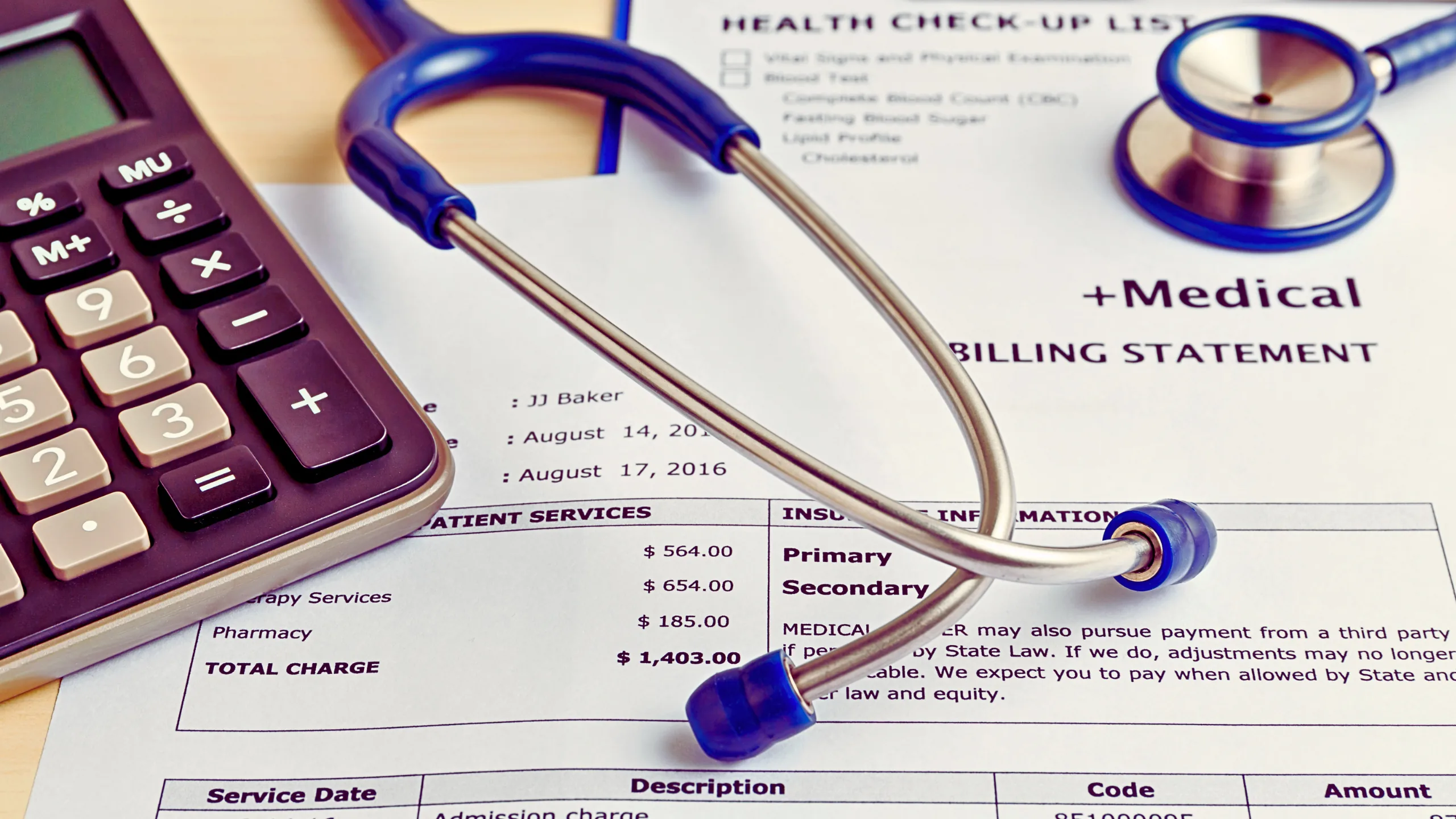 Payment Of Medical Bills In New York Car, Truck, Bus And Motorcycle Accident Cases 1 Medical bills and stethoscope,