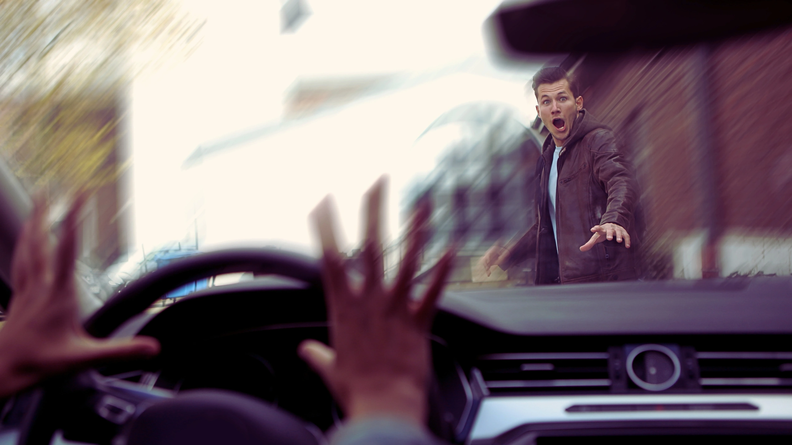 Settlement Factors In Pedestrian Accident Claims 1 Shocked guy about to get hit by a car.