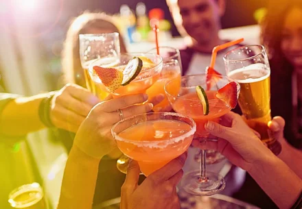 Bar party with teenagers.